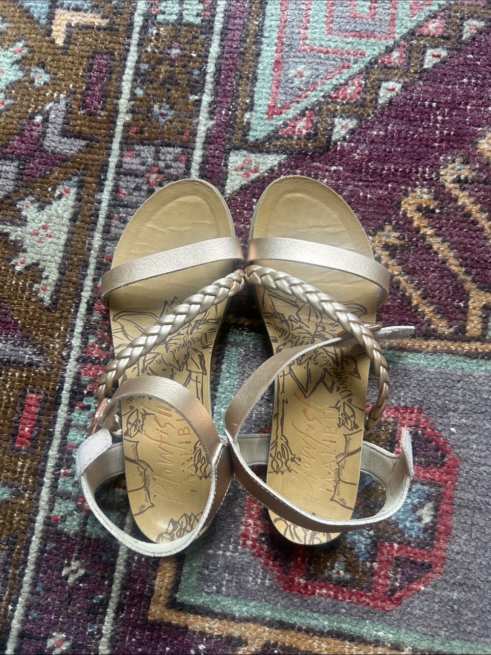 Metallic Gold Braided Strap Girl’s Sandal